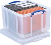 Really Useful Box 42L Capacity Plastic Storage Box W/ Clear Sides, lockable lid