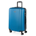 ITACA - Valise Moyenne, Valises Rigides, Valise Rigide, Valise Semaine pour Tout Voyage, Valise Soute de Luxe 71160, Bleu/Anthracite