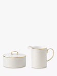 Wedgwood Gio Gold Bone China Cream Jug & Sugar Bowl Set, White/Gold