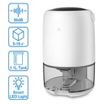 Swanew - Déshumidificateur d'air Électrique 450 ML/Jour Réservoir d'eau 1100ML, Déshumidificateur d'Air Silencieux Portable (450ML - 15㎡)