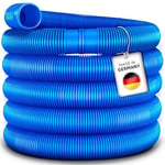 tillvex Tuyau de piscine fabriqué en Allemagne - Avec manchons - Tuyau solaire pour piscine et piscine - Tuyau d'aspiration - Tuyau de pompe - Tuyau d'arrosage flexible (bleu, 30 m/32 mm)