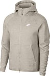 Nike Men M Nsw Tch Flc Hoodie Fz Sweatshirt - Oatmeal Heather/White, 3X-Large