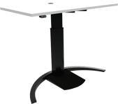 ErgoTable, Enkeltben hæve-/sænkebord, firkantet, hvid/sort, H120x120x60 cm, mfc