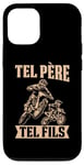 Coque pour iPhone 13 Pro Tel père tel fils accessoire motocross motard humour