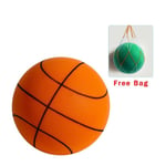 Tyst basketboll, barn inomhusträning boll obelagd högdensitetsskumboll 21cm Orange