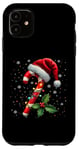 Coque pour iPhone 11 Chapeau de Père Noël en sucre d'orge de Noël pour garçons et filles