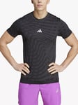 adidas Gym+ Training Seamless T-Shirt, Black/Grey Six