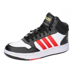 adidas Mixte Enfant Hoops Mid Shoes, Cloud White/Vivid Red/Core Black, 36 2/3