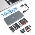 Lecteur de Carte CFast 6 en 1, USB 3.2 10 GB/s CFast 2.0 pour Carte mémoire CFast/SD/TF/MS/XD/CF, Lecteur CFast USB C+USB A Sony Memory Stick Pro Duo Adaptateur pour Lire 6 Cartes simultanément