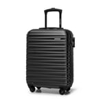 WITTCHEN Valise de Voyage Bagage à Main Valise Cabine Valise Rigide en ABS avec 4 roulettes pivotantes Serrure à Combinaison Poignée télescopique Groove Line Taille S Noir