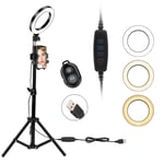 6 Selfie LED Rings Light With Tripod Stand+Phone Holder+Remote Control For Set