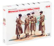 ICM 035565–1/35 WWII Marocaine goumier Rifles, 4 Figurines en Plastique modèle Kit