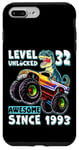 iPhone 7 Plus/8 Plus Level 32 Unlocked T Rex Monster Truck Dinosaur 32nd Birthday Case