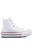 Converse Kids Girls Eva Lift Canvas Hi Top Trainers - White, White, Size 2 Older