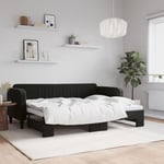 Vidaxl - Furniture Limited - Lit de jour avec lit gigogne noir 80x200 cm