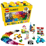 LEGO 10698 Classic La Boîte de Briques Créatives Deluxe, Jouet Créatif et Rangement, Fenêtres et Roues, Plaques de Route, Cadeau Enfants 4 Ans et Plus