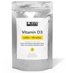 Vitamin D 4000IU - 180 Tablets High Strength Vitamin D3 Supplements Immune Bones