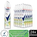 Sure Women Antiperspirant Deodorant Freesia & Water Lily 72H 250ml, 24Pack