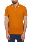 Original Penguin ORIGINAL PENGUIN Organic Cotton Pique Short Sleeve Polo Shirt With Tipped Collar In Brown L male