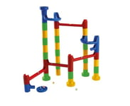 Lena 65289 Cascade Circuit à Construire avec 32 éléments de Gare, 2 Lignes Courbes et 10 murales en Verre, motricité et Jeu de Construction pour Enfants à partir de 3 Ans Multicolore