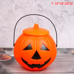 Halloween fest rekvisita Plast pumpa hink Dekorera Halloween Orange 18*18*16CM