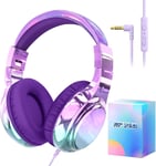 Casque Pour Enfant,Ecouteur Filaire Avec Reglable/Pliable,Casque Audio Filaire Avec Micro,85/94 Db Volume Limite,Casque Enfant Pour Apprentissage/Pc/Phone/Gamin(Violet Fonce)