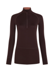 Icebreaker Women's 260 ZoneKnit Long Sleeve Half Zip Base Layer, Bittersweet/Cedar