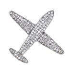 Herrar Flygplan Brosch Krage Nål Corsage Mode Kristall Badge Smycken Silver