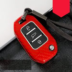 Car Key Case,For Peugeot 301 308S 408 508 2008 3008 4008 5008 For Citroen C2 C6,Car Key Cover Fits Cabon Fiber Alloy B Carbon Red