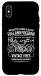 Coque pour iPhone X/XS Style vintage style moto rétro vieilli