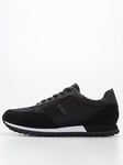 BOSS Parkour Mix Fabric Runner Trainers - Black, Black, Size 12, Men