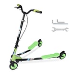 AOODIL 3 Wheeled Foldable Scooters for Boys Girls, Adults Wiggle Scooter Push Kick Scooter for Ages 6+