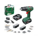 Bosch - Perceuse visseuse - EasyDrill 18V-40 - Systembox - 241 Accessoires 2 batteries 2 x 1,5Ah et chargeur AL1810CV - Vert