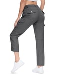 Rdruko Women Cargo Trousers Walking Cargo Trousers Summer Ladies Pants Outdoor Casual Hiking Trousers with 6 PocketsDark Grey3XL