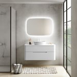 Ensemble salle de bains L. 119 cm meuble sous vasque + plan de toilette blanc mat Alba