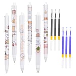 Vicloon Stylo Effaçable, 6Pcs Stylos à Encre Gel Effaçables, Diamètre de Pointe 0,5 mm, Stylos Gel Effaçables, Stylos à Bille Effaçables avec 6pcs Recharges pour Stylos (3* Noires et 3* Bleues)