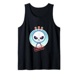 Graphic Cartoon Minimal Angry Kid Alien Alert Tank Top