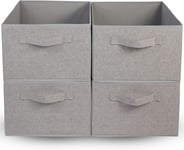 Boîtes de Rangement Pliables en Tissu,Lot de 4 Organiseurs de Tiroir Système de Rangement pour Penderie Vêtements (Gris).[Y302]