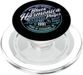 Modern Blues Harmonica Born In 1991 Vintage 34th Birthday PopSockets PopGrip pour MagSafe