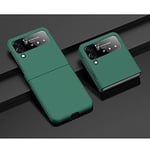 Hauw Coque Galaxy Z Flip 4 5G,Ultra Mince Dur PC Antidérapant Pliant Coque de Téléphone pour Samsung Galaxy Z Flip 4 5G 2022,Vert Foncé