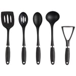 Russell Hobbs Utensil Set 5-Piece Hanging Hook Soft Touch Easy Clean Venus Black