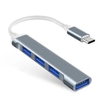 USB C Hub Multiport Adapter Kompatibel med Windows10/8/7/Vista/XP/MacBook/Pro/Air/MateBook/Notebook/Sumsang GalaxyBook/Telefoner, Grå