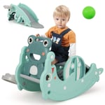 3-in-1 Kids Slide Rocking Horse Toy Set Indoor Kids Rocking Sliding Climbing Toy