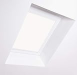 Bloc Skylight Blind 2 (55/98) for Fakro Roof Windows, White Blackout - White Aluminium Frame