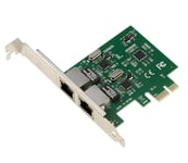 KALEA-INFORMATIQUE Carte contrôleur PCI Express PCIe 2 Ports RJ45 Gigabit Ethernet 10 100 1000Mbps 1G. Double Chipset Realtek Equerres Equerres Low et High Profile. Windows, Linux, Mac OS et Dos