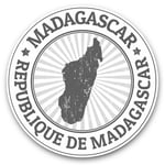 2 x Vinyl Stickers 20cm (bw) - Republic De Madagascar Travel Map  #40002