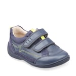 Start-Rite Boys Zigzag Navy Leather Double Rip Tape Kids Shoes - Size S3 Standard fit