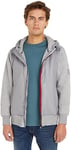 Tommy Hilfiger Men's Hoodie with Zip, Grey (Light Grey Heather), M