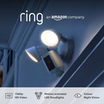 Ring Floodlight Cam Wired Plus - Outdoor Security Camera, LED Floodlights, White