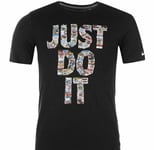 Nike T Shirt Men's Short Sleeve Just Do It Top 100% COTTON SMALL Navy T272-8